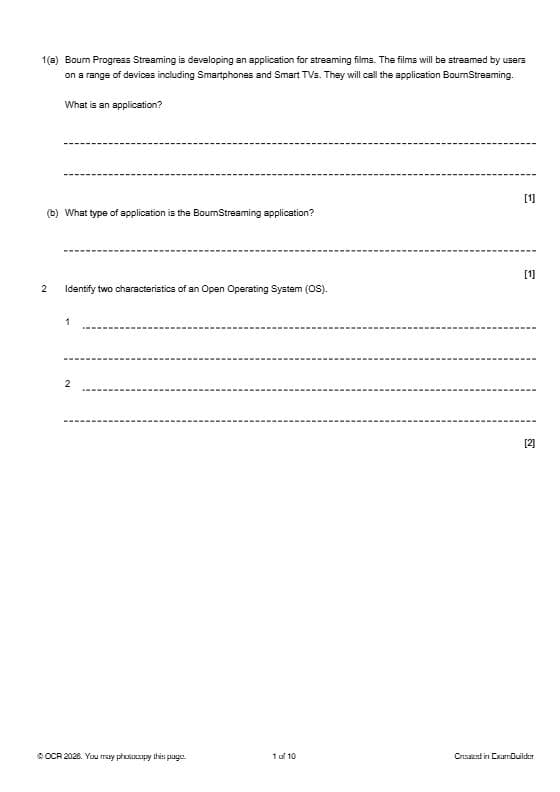 First page of F160, Fundamentals of application development, January 2026