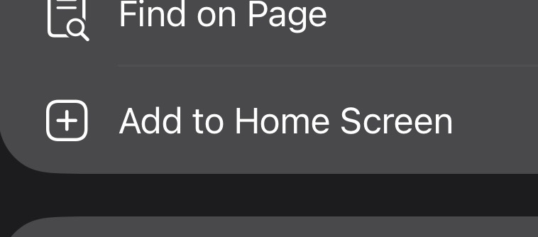 Add to Home Screen Option