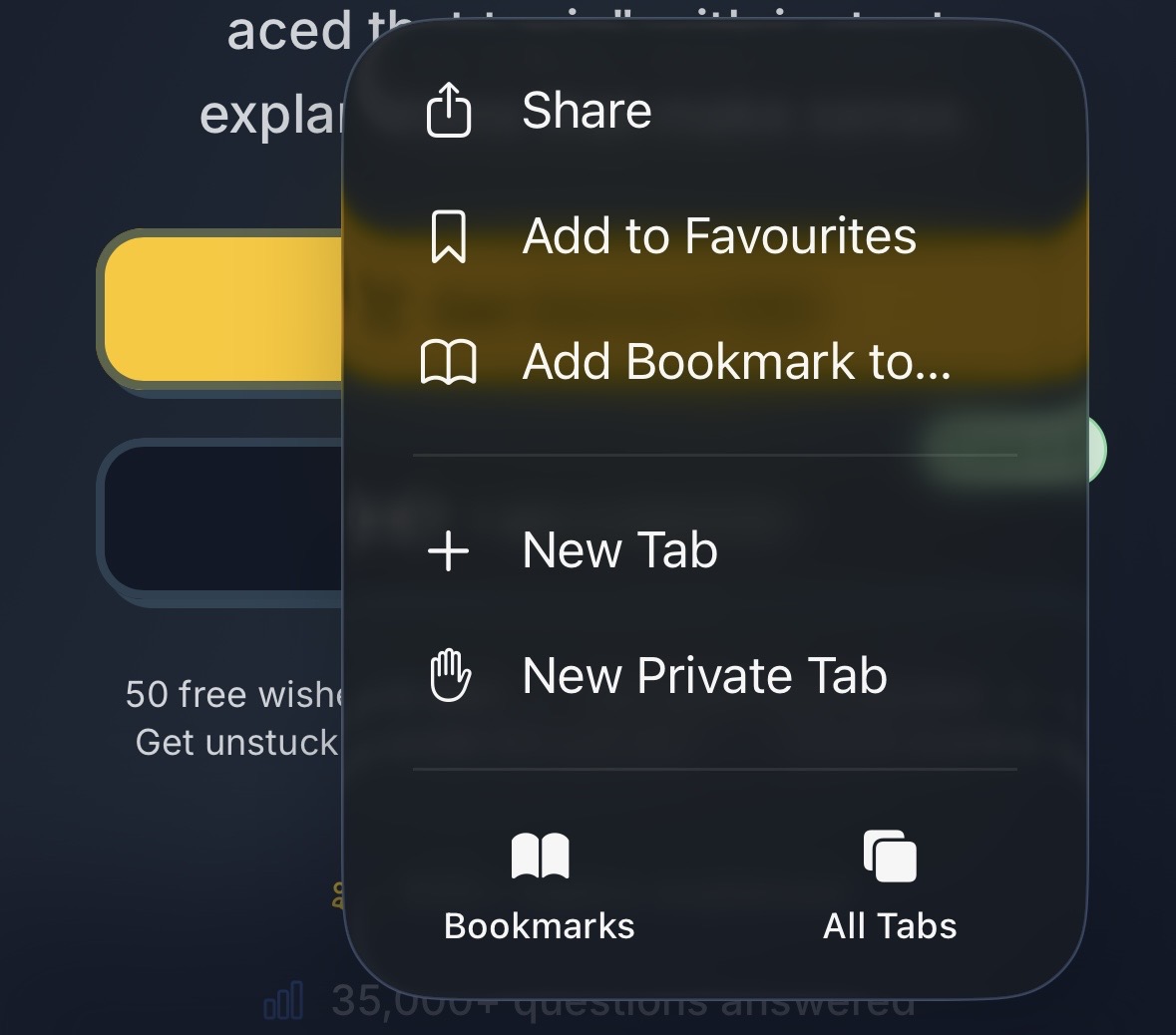 Safari Share Button